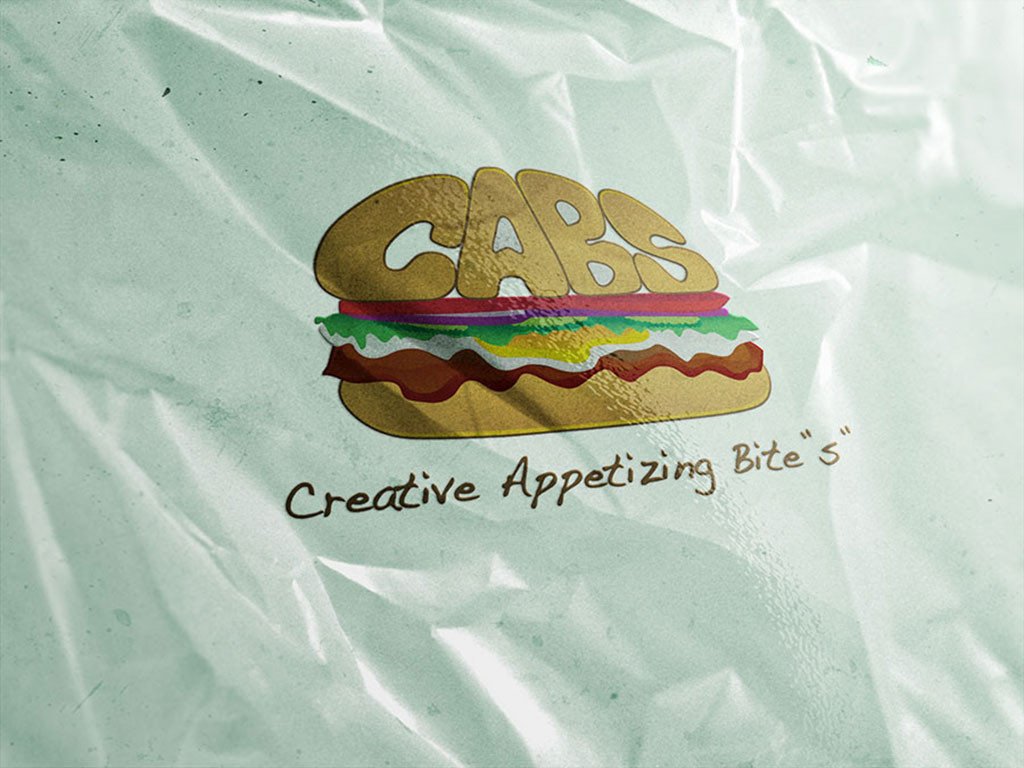 CABS sandwich-shop logo, letters stacked like a sandwich, with the line Creative Appetizing Bites